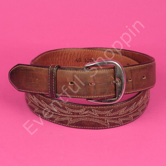 Tony Lama Other - Vintage Tony Lama Belt Mens 40 Brown Leather Stitched Western USA